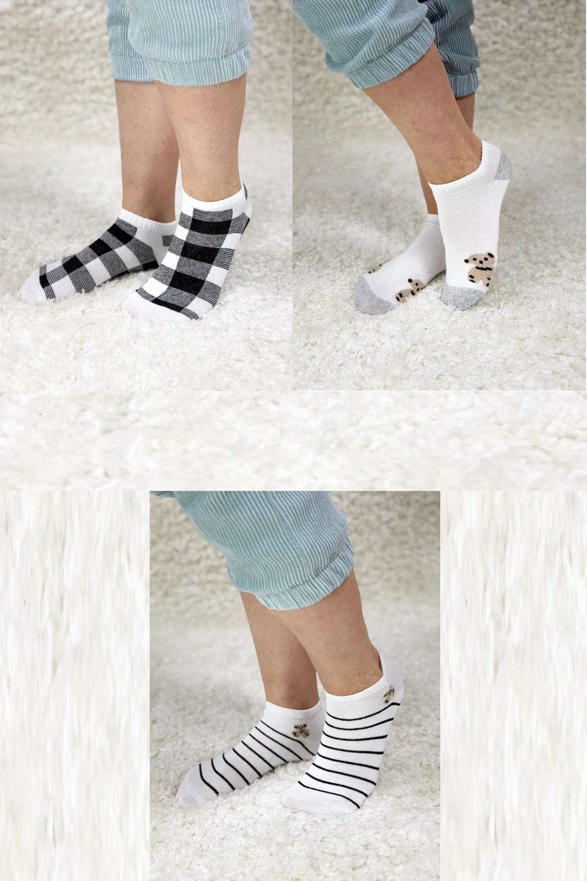 Kadın Desenli 3'Lü Paket Kısa Spor Parfümlü Çorap ARM-25K132002