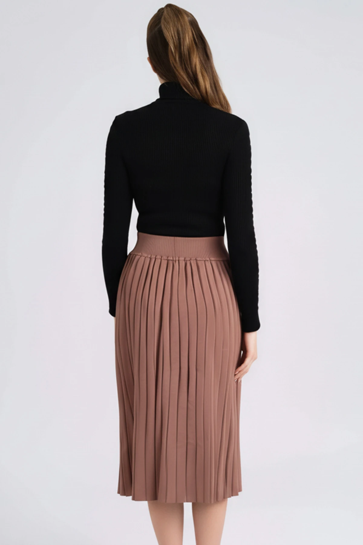 Kadın Camel Yandan Düğme Detaylı Triko Etek ARM-26K136021