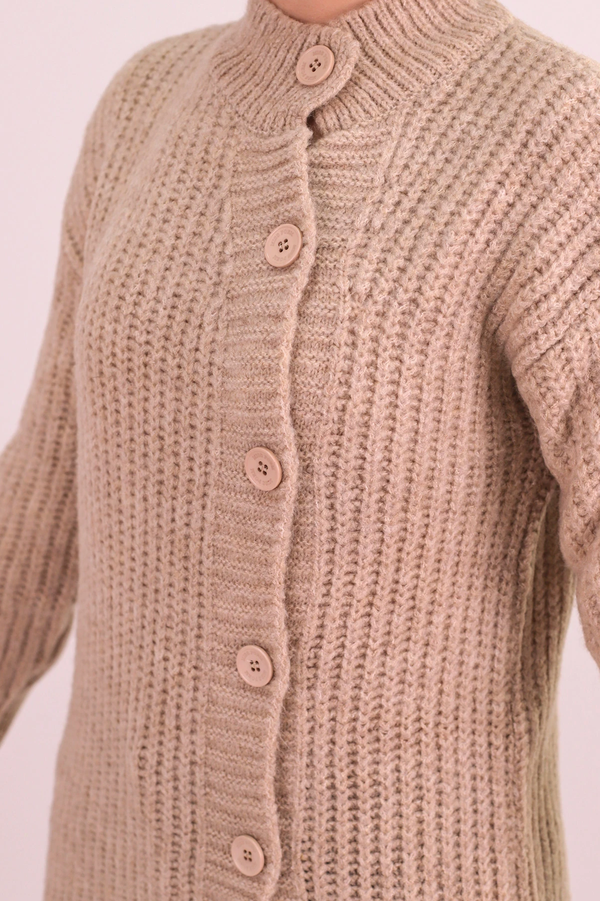 Kadın Vizon Yandan Düğme Detaylı Triko Hırka ARM-26K136030