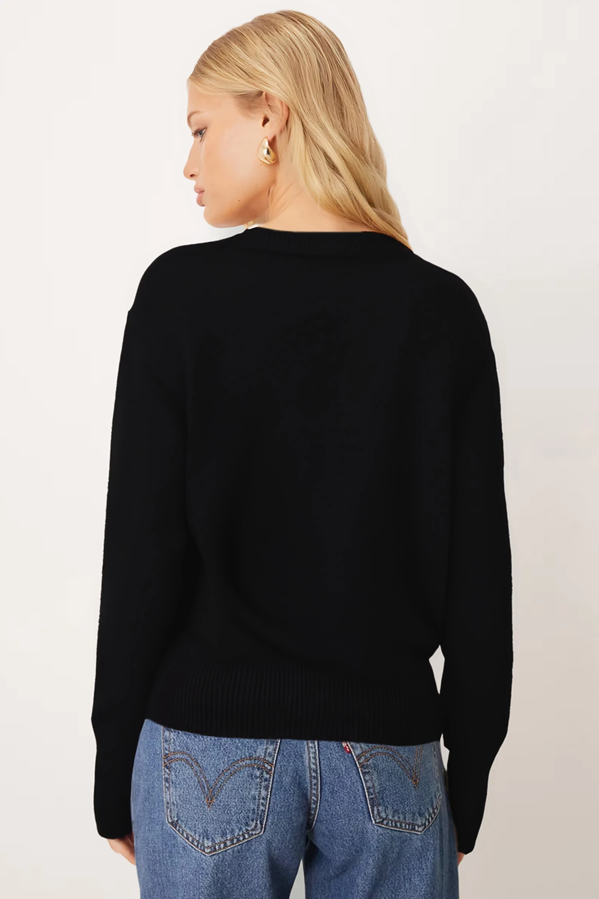 Kadın Siyah Ayna İşlemeli Triko Kazak ARM-26K136066