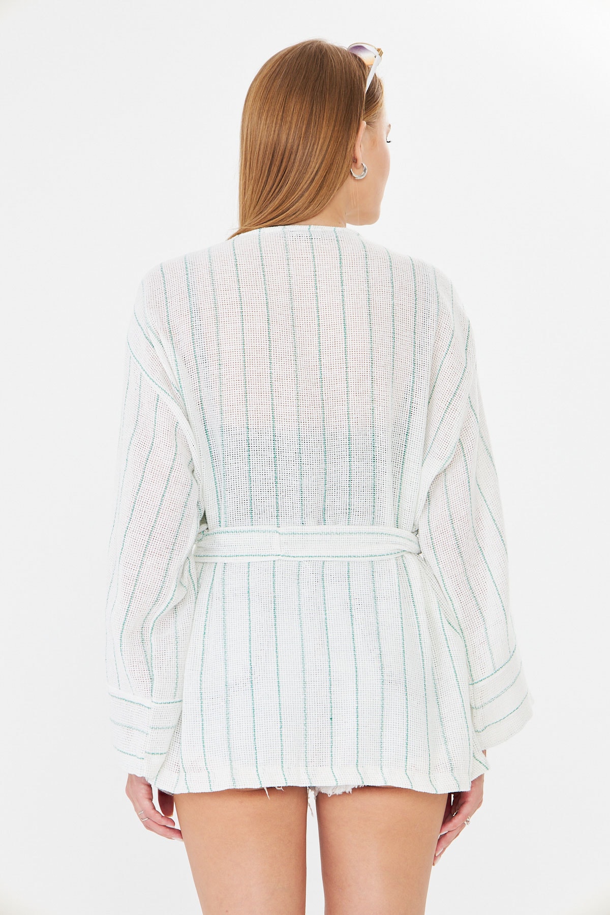 Kadın Açık Yeşil Kemerli Kimono ARM-25Y001073