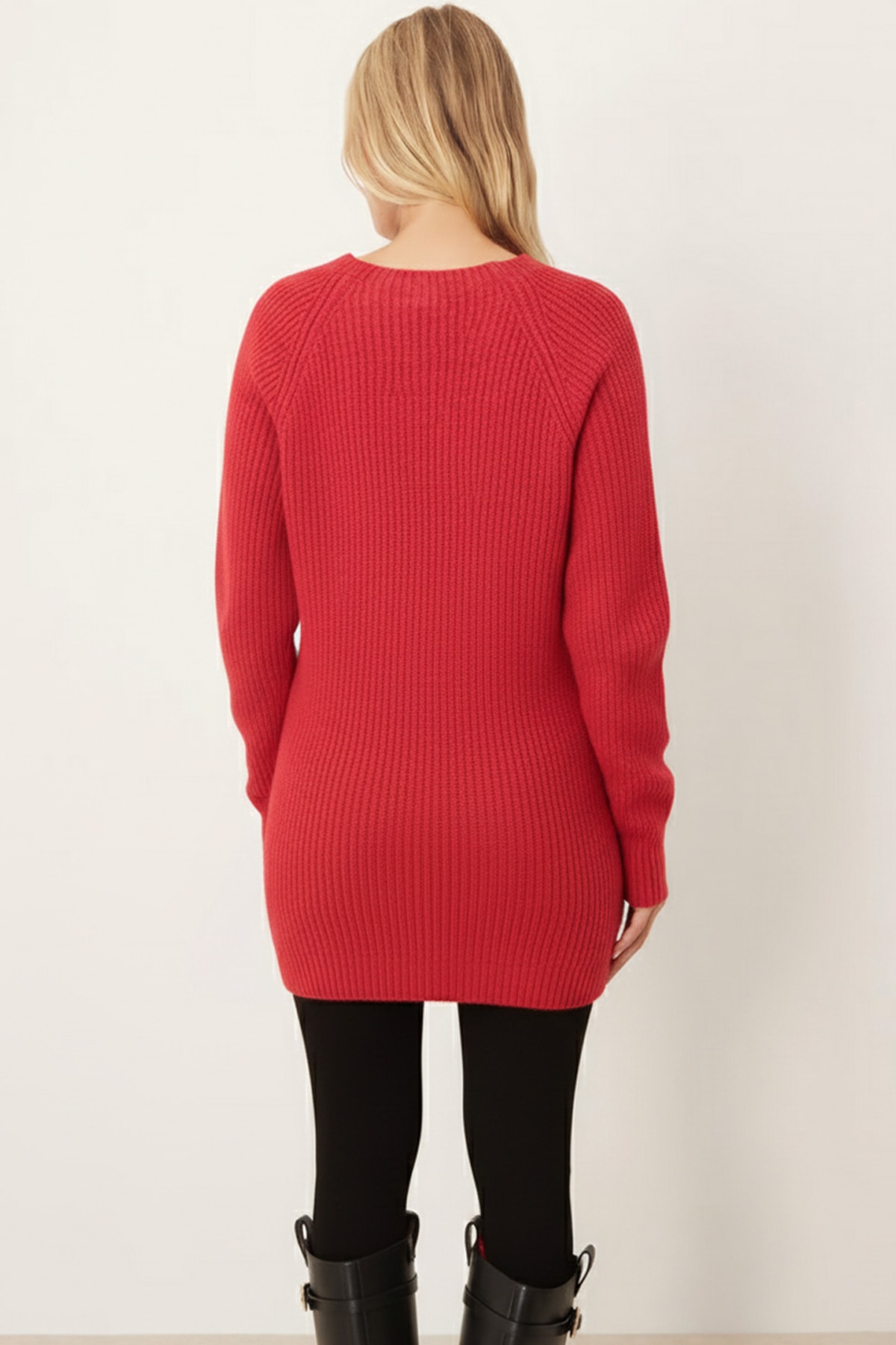 Kadın Turuncu V Yaka Triko Elbise ARM-26K136054