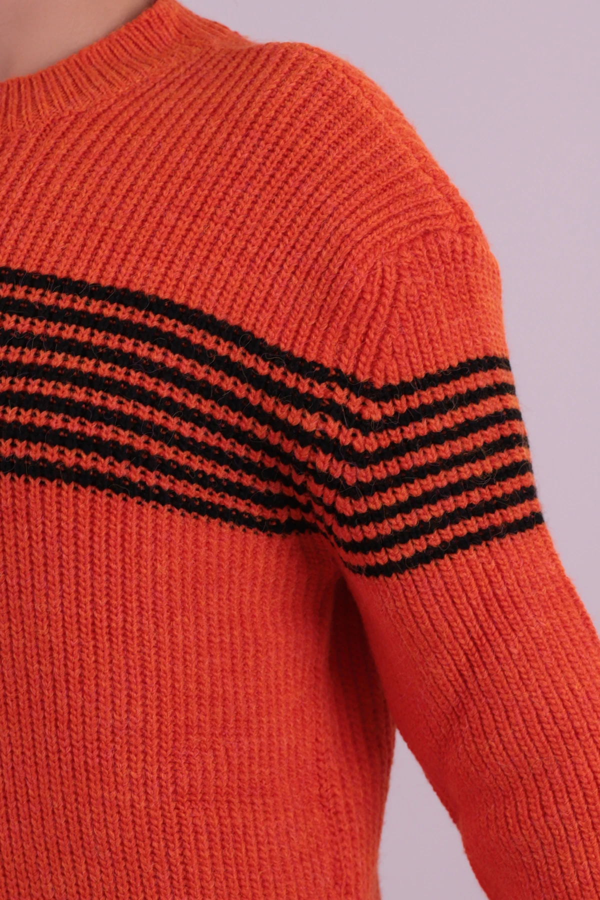 Kadın Turuncu Bisiklet Yaka Selanik Örgü Triko Kazak ARM-26K136031