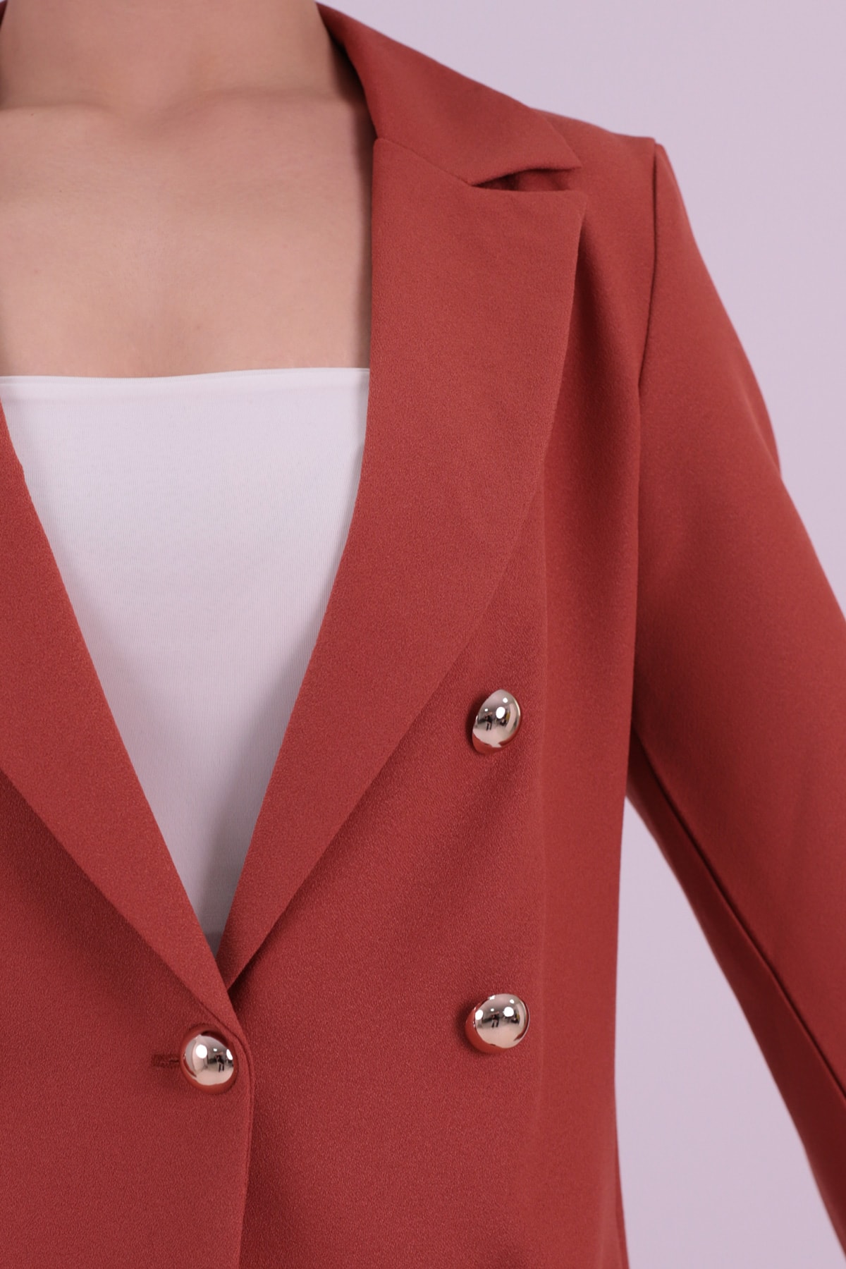 Kadın Kiremit Düğmeli Ceket ARM-20K001151