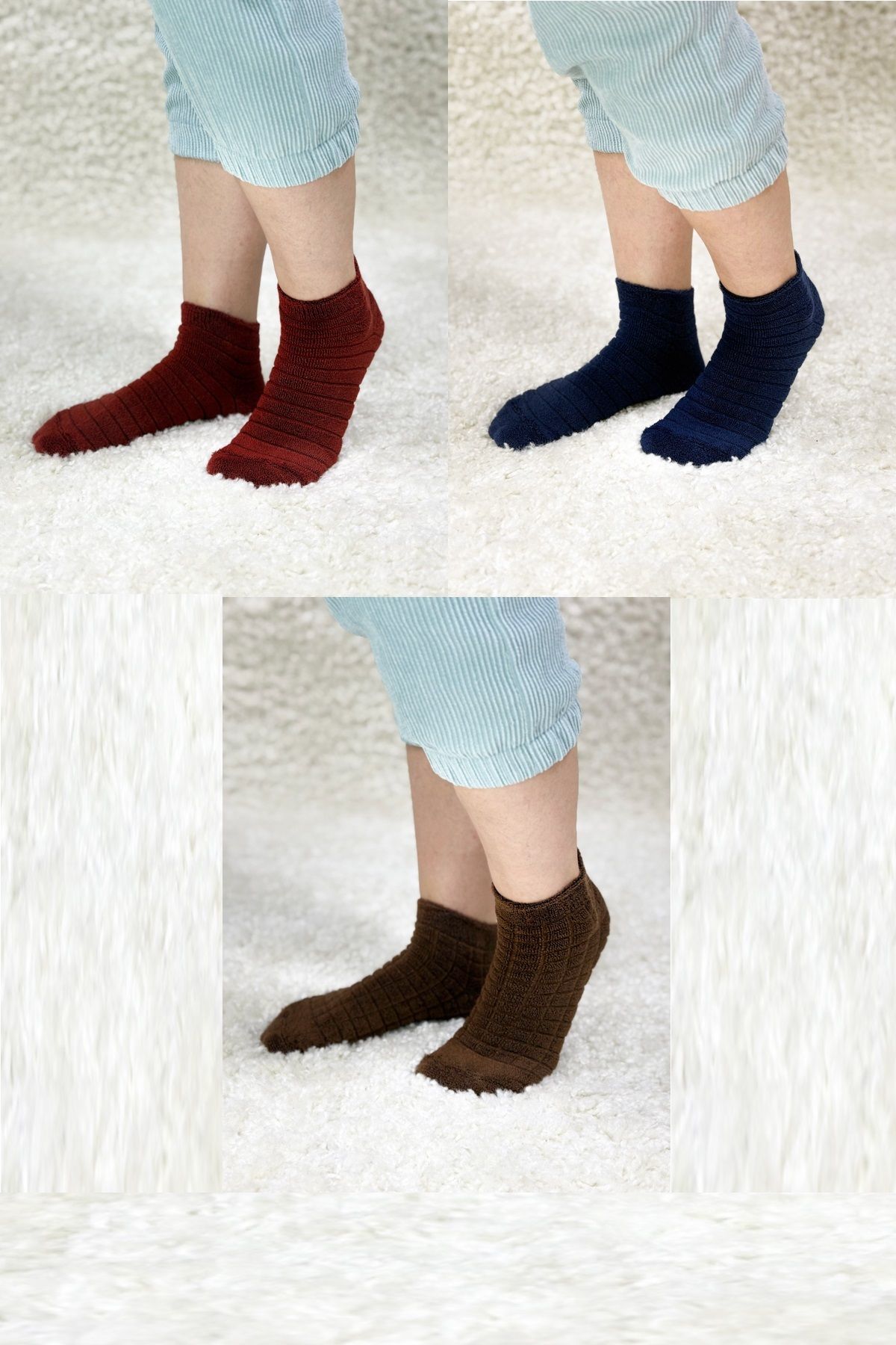 Kadın Ters Havlu Kalın Patik Çorap ARM-24K132001