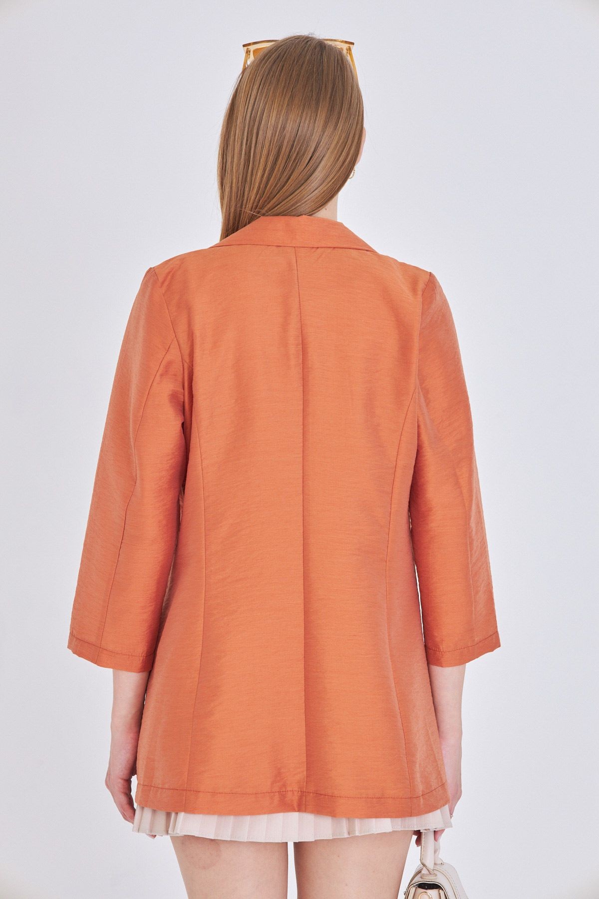 Kadın Turuncu Cepli Oversize Ceket ARM-25Y001064