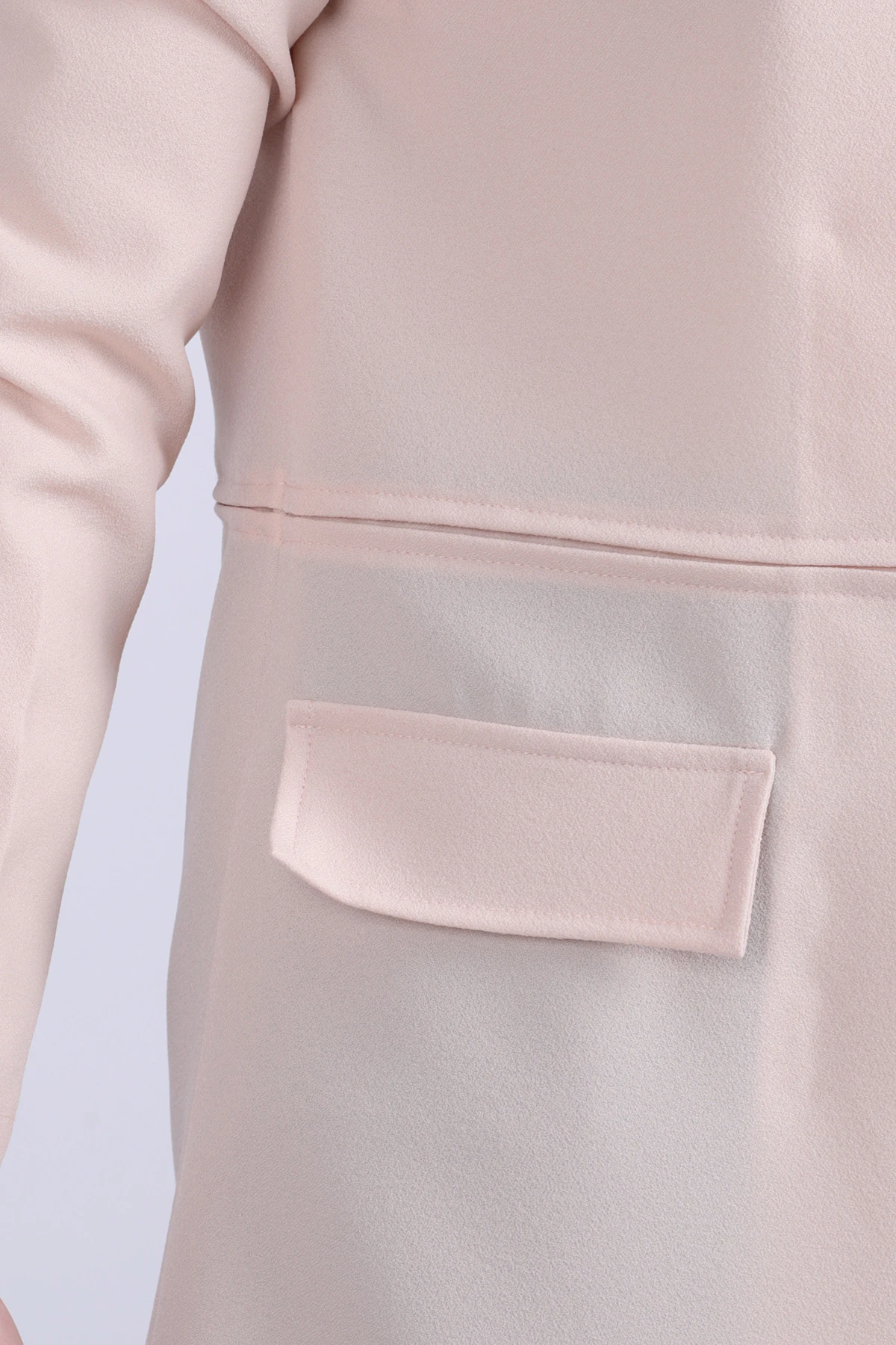 Kadın Açık Bej Beli Dikişli Uzun Ceket ARM-26K001017