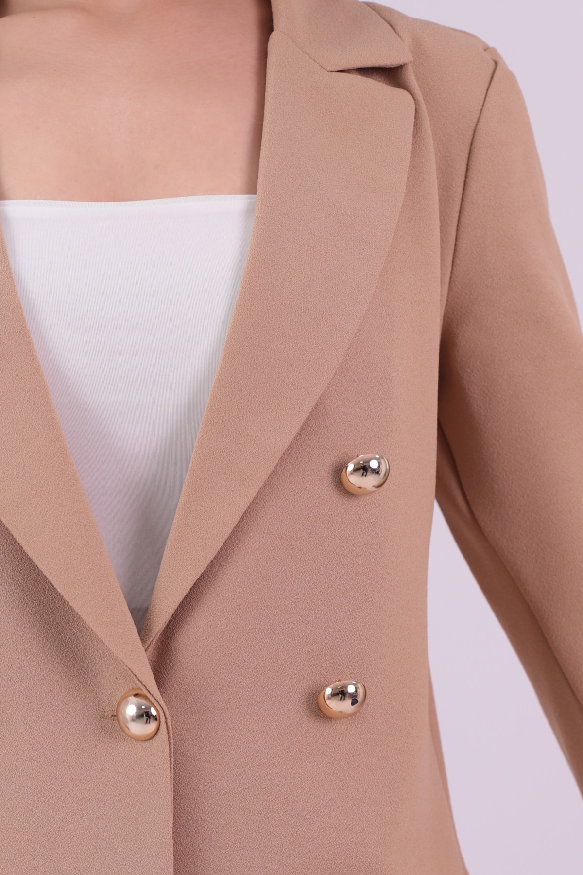 Kadın Açık Vizon Düğmeli Ceket ARM-20K001151