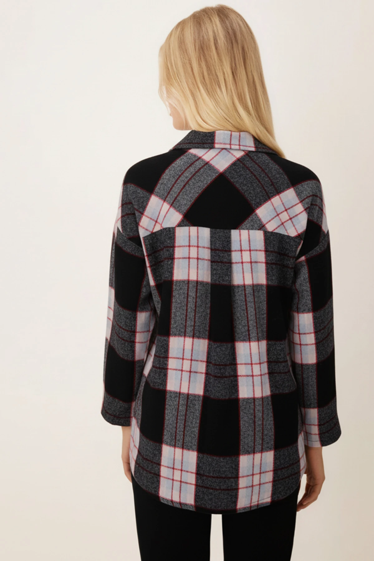 Kadın Füme Erkek Yaka Yanları Yırtmaçlı Oversize Ceket ARM-26K001009