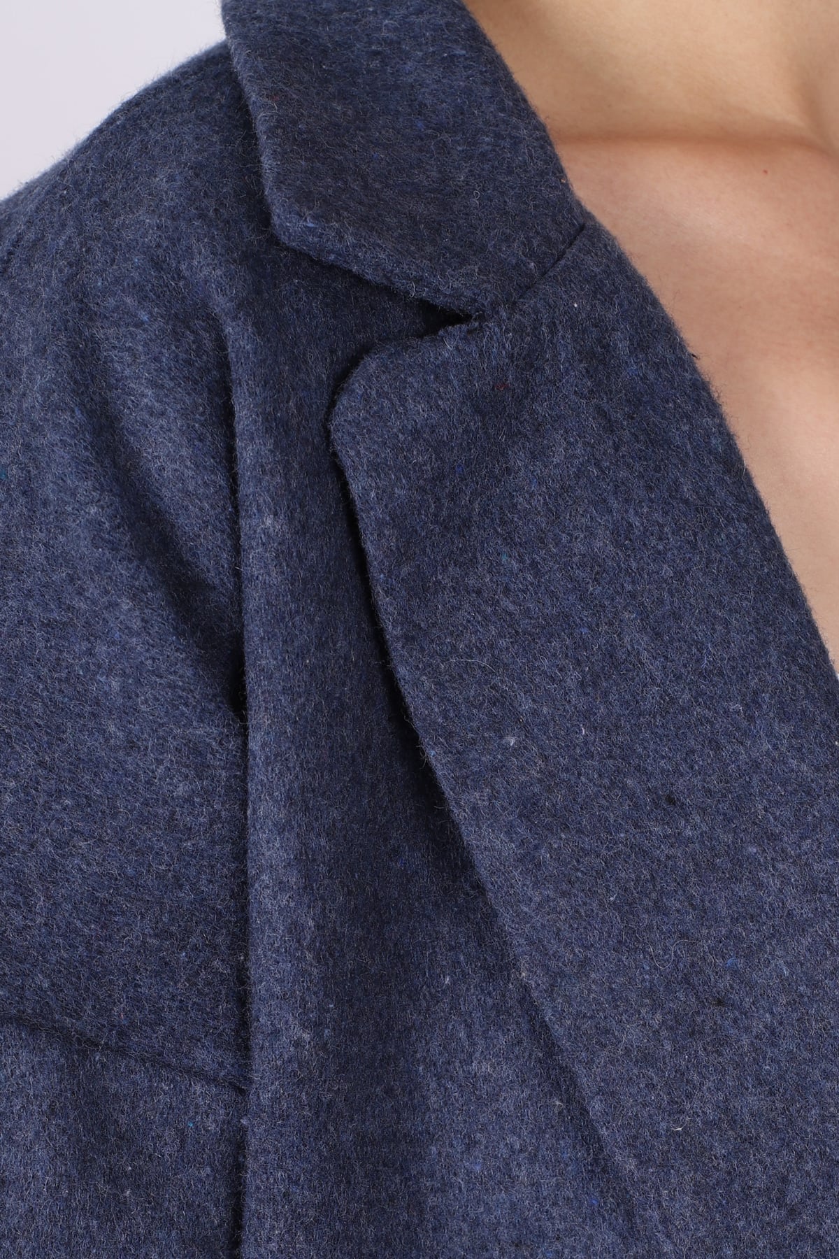 Kadın Koyu Mavi Erkek Yaka Yanları Yırtmaçlı Oversize Ceket ARM-26K001009
