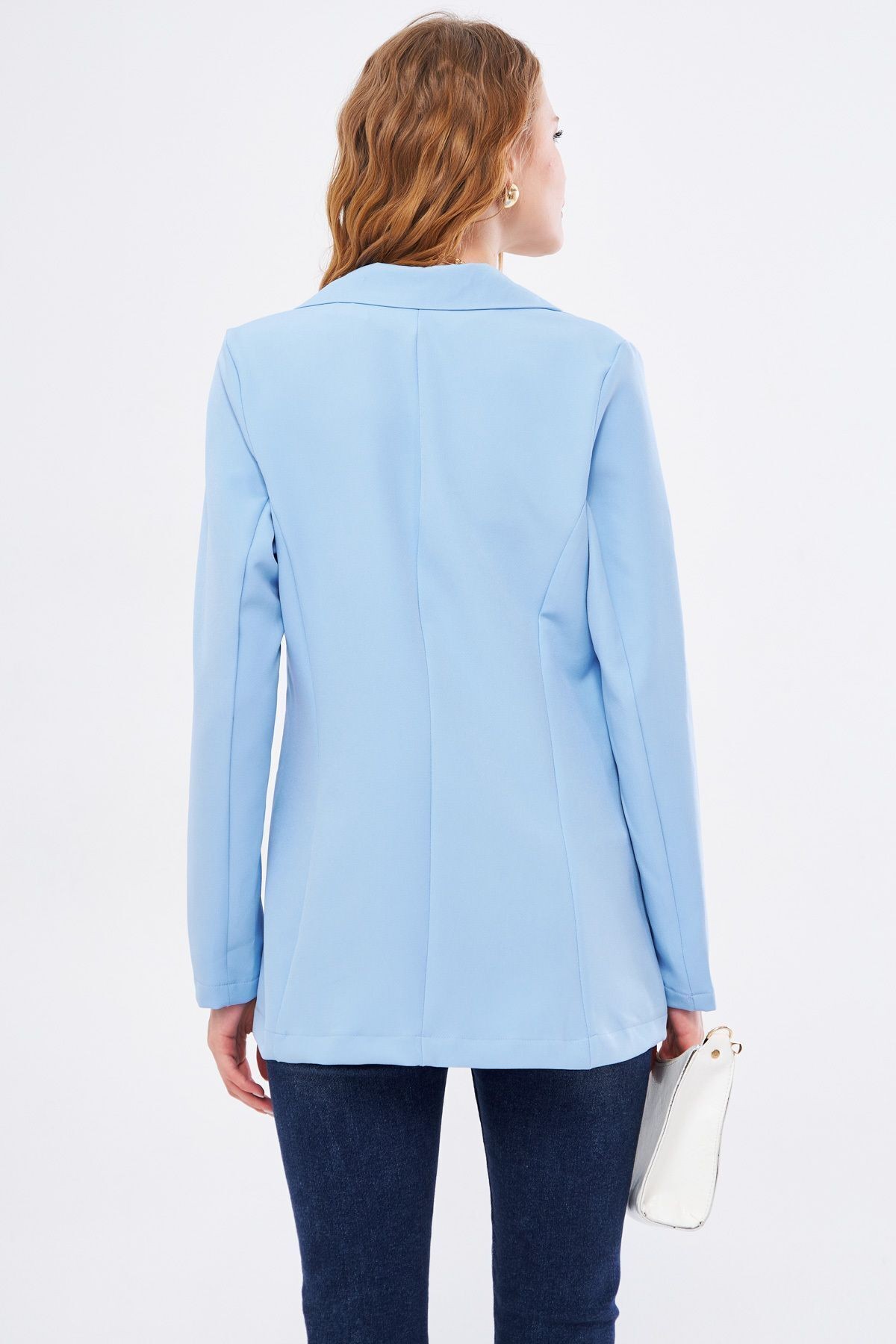 Kadın Bebe Mavi Tek Düğmeli Blazer Ceket ARM-20K001020