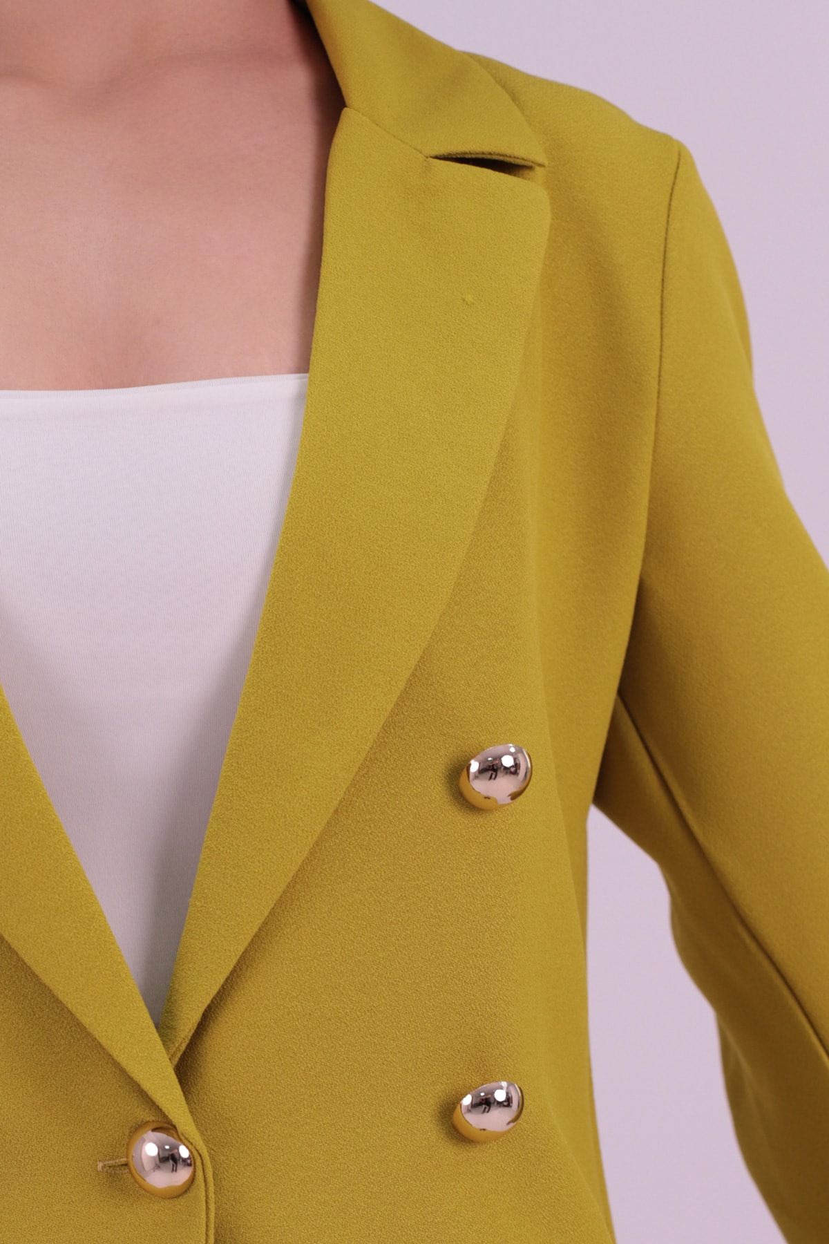 Kadın Yağ Yeşili Düğmeli Ceket ARM-20K001151