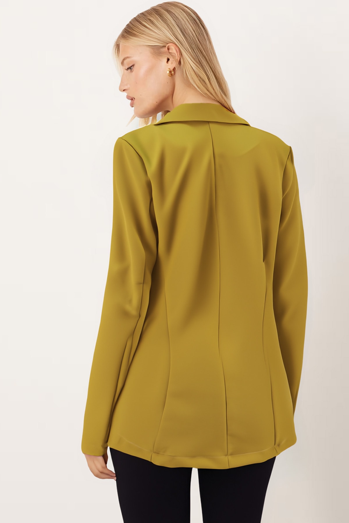 Kadın Yağ Yeşili Düğmeli Ceket ARM-20K001151