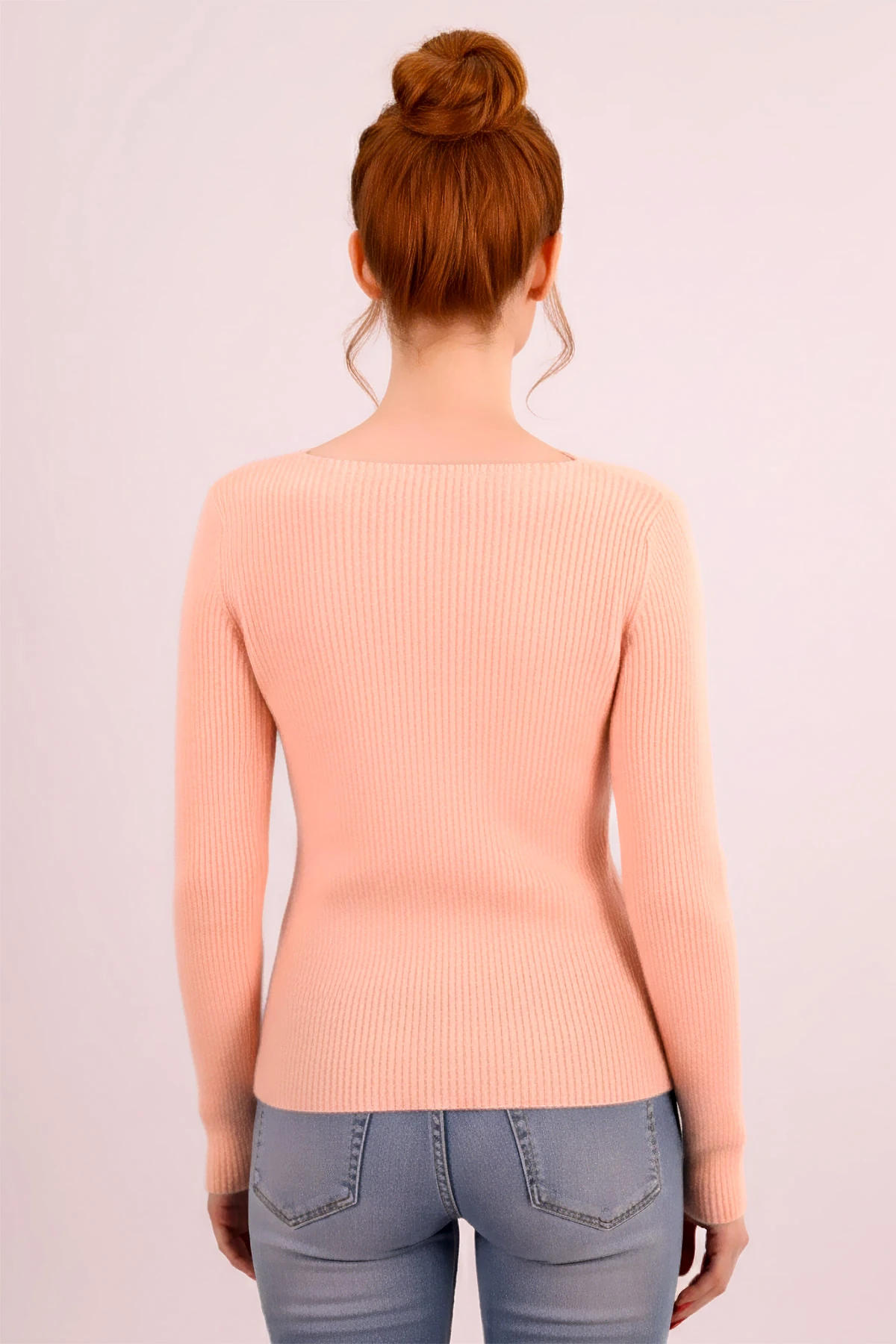 Kadın Pudra Bisiklet Yaka Triko Kazak ARM-26K136058