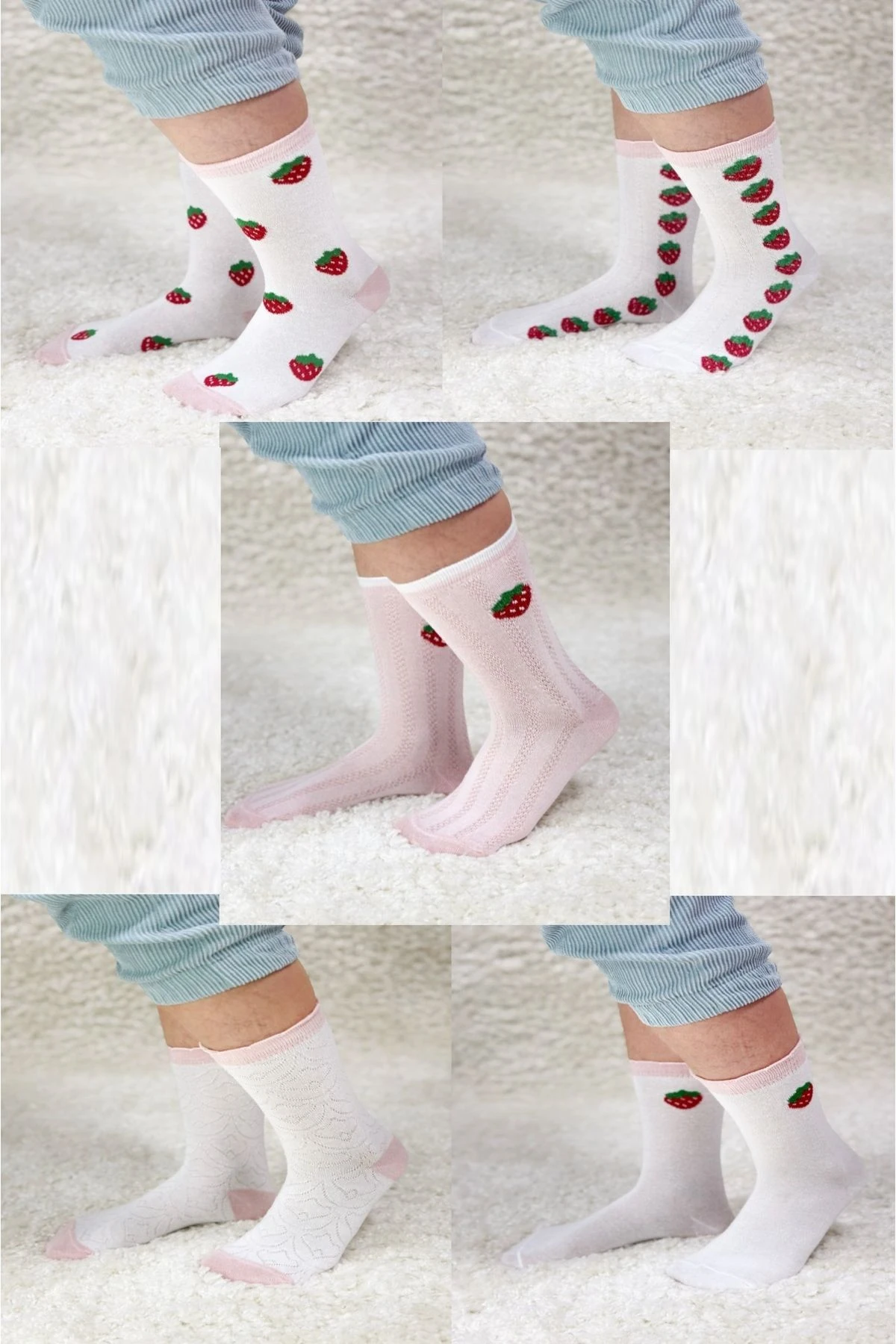 Kadın Desenli 5'Li Paket Uzun Parfümlü Çorap ARM-25K001063