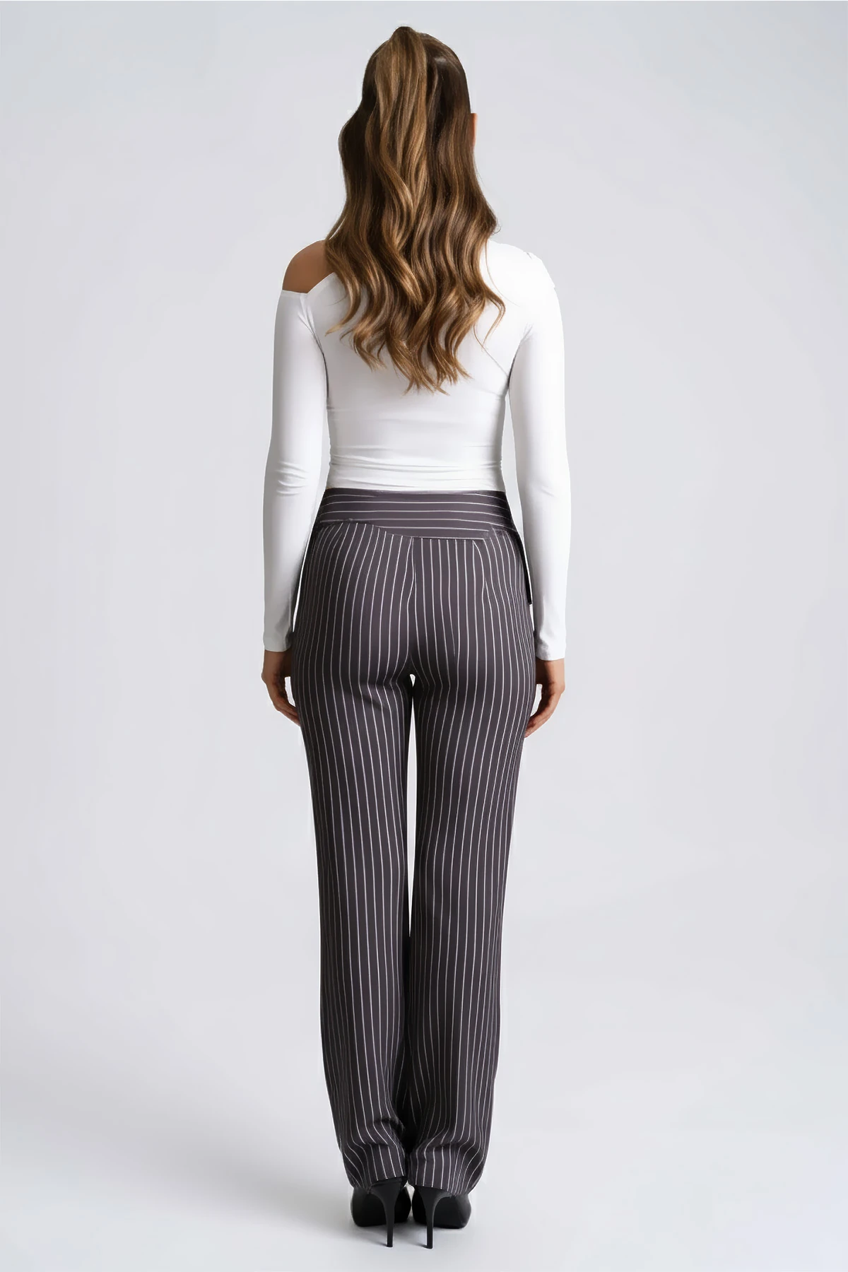 Kadın Gri Bol Paça Kumaş Pantolon ARM-26K001053