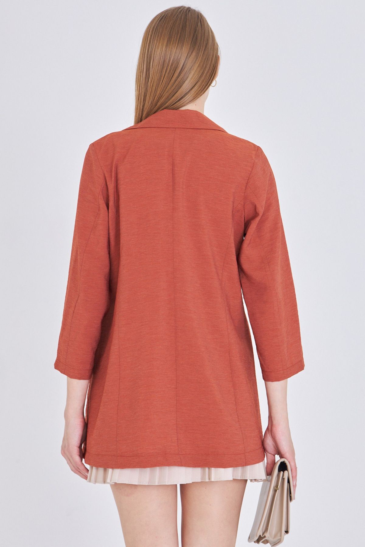 Kadın Kiremit Cepli Oversize Ceket ARM-25Y001064