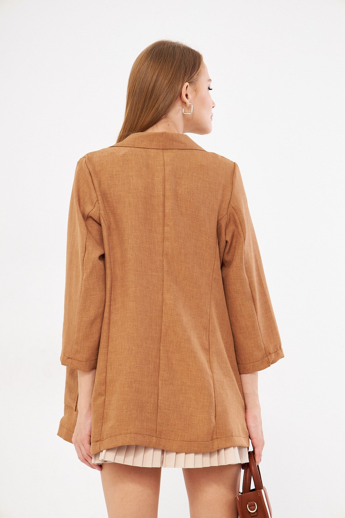 Kadın Camel Cepli Oversize Ceket ARM-24Y001115