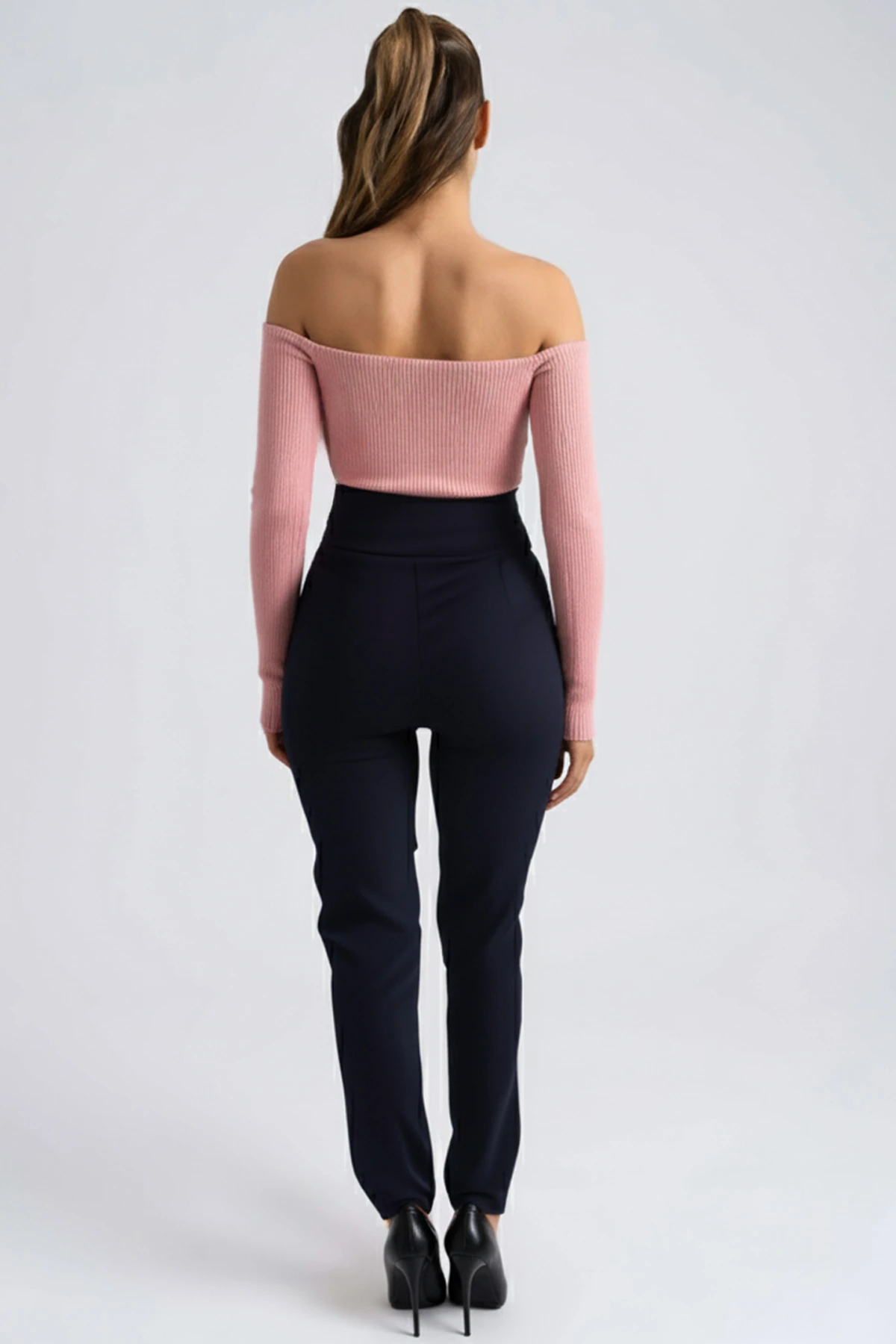 Kadın Lacivert Beli Kemer Detaylı Kumaş Pantolon ARM-26K136051