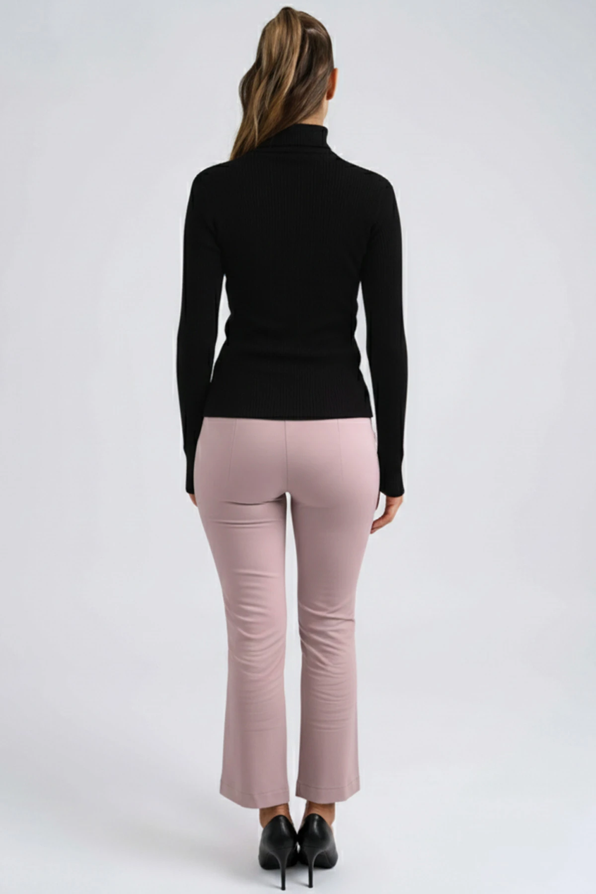 Kadın Bej Yüksek Bel Önden Pile Detaylı Bol Paça Pantolon ARM-26K136041