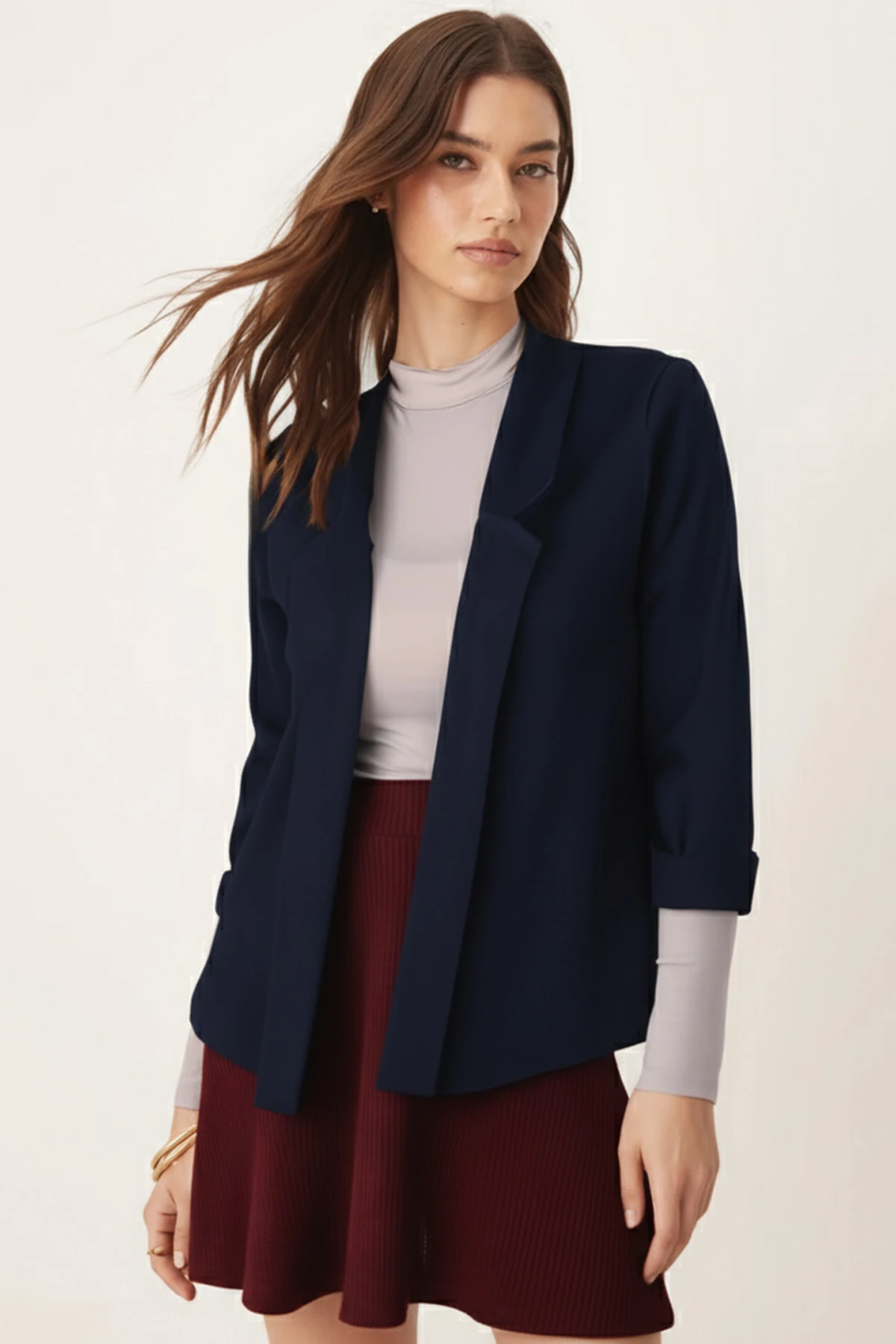 Kadın Lacivert Duble Kol Ceket ARM-26K001054