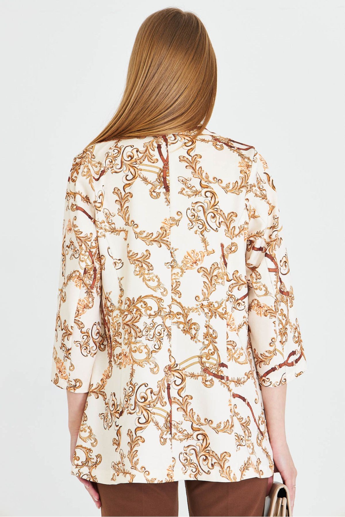 Kadın Krem Cepli Oversize Ceket ARM-25Y001057