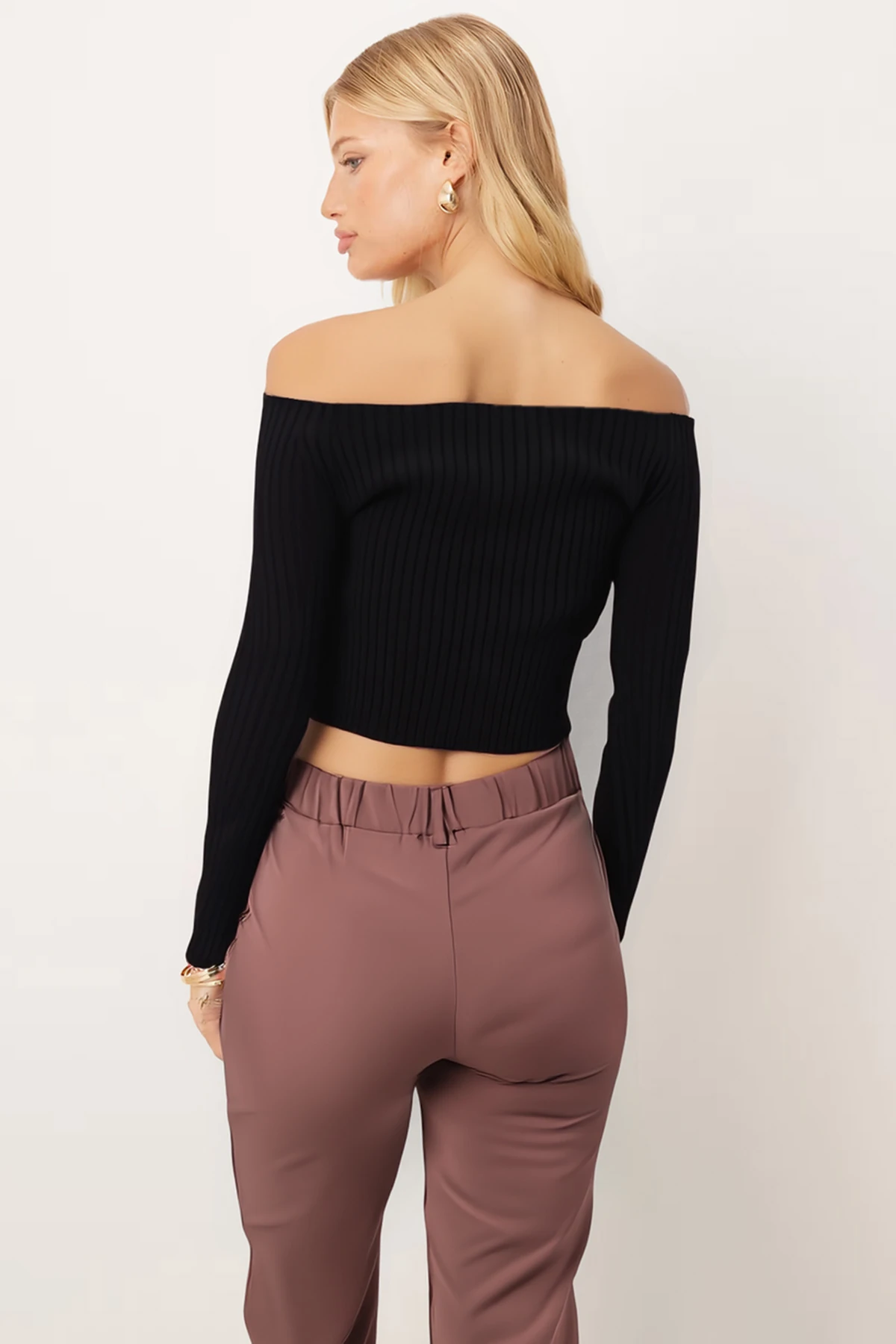 Kadın Vizon Beli Lastikli Kumaş Pantolon ARM-26K136019