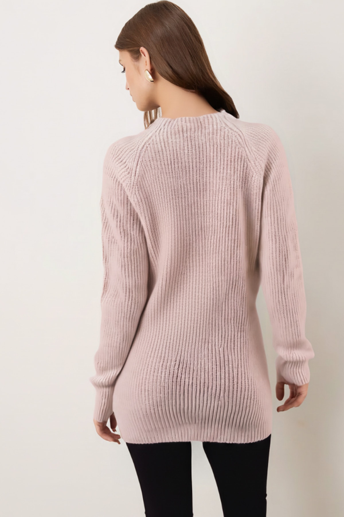 Kadın Taş V Yaka Pul İşlemeli Triko Elbise ARM-26K136011