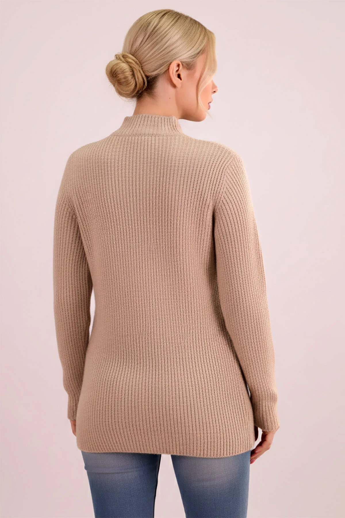 Kadın Vizon Yandan Düğme Detaylı Triko Hırka ARM-26K136030