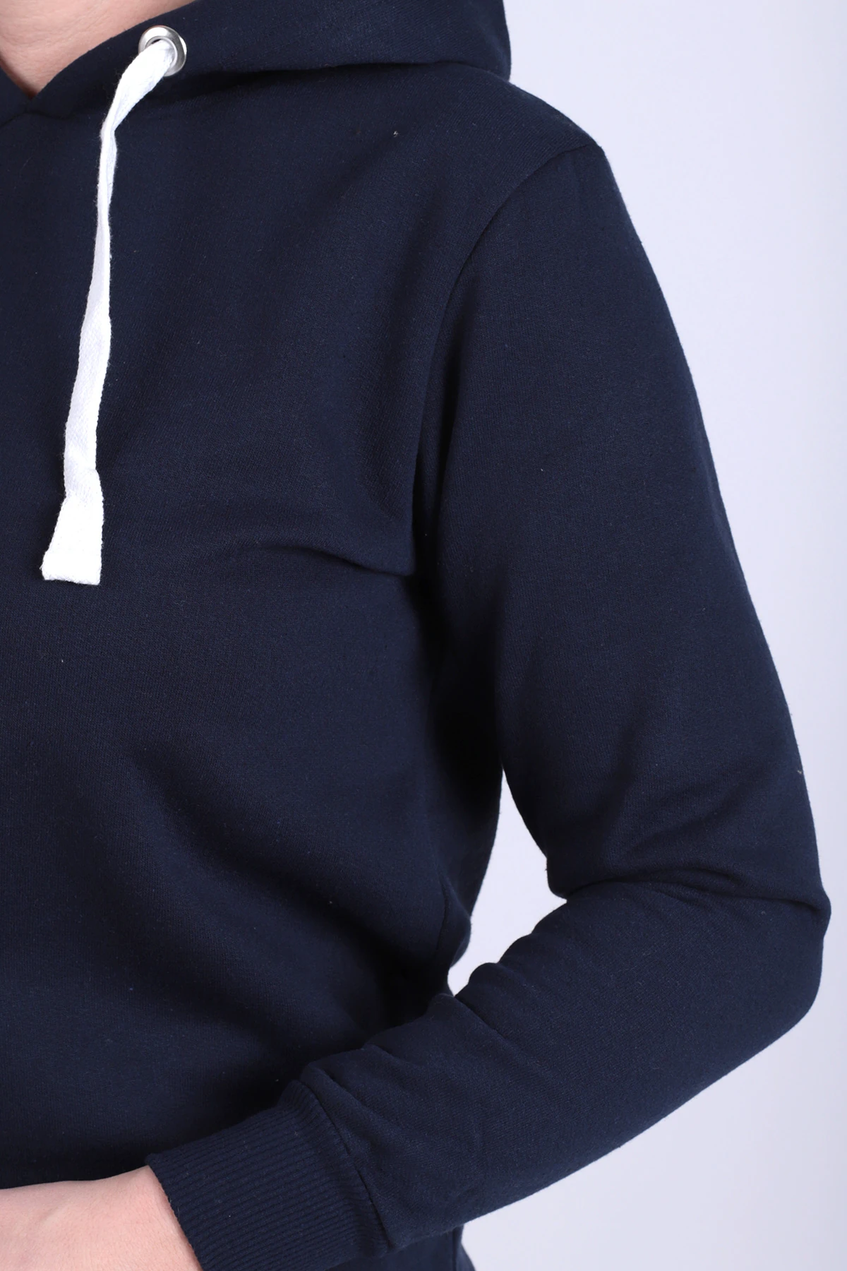 Kadın Lacivert İçi Şardonlu Kapüşonlu Sweatshirt ARM-26K135014