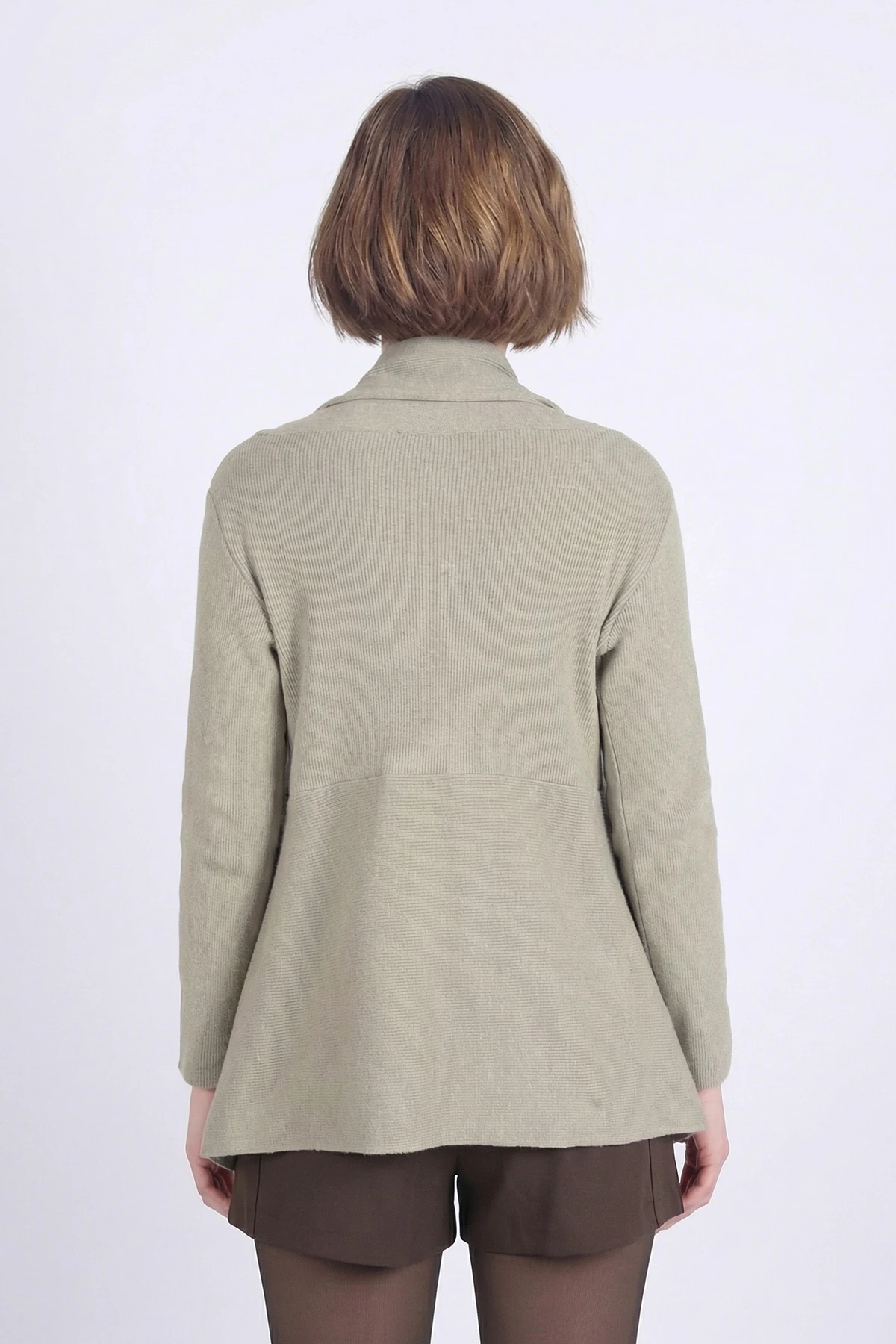 Kadın Mint Desenli Triko Salaş Hırka ARM-26K001006