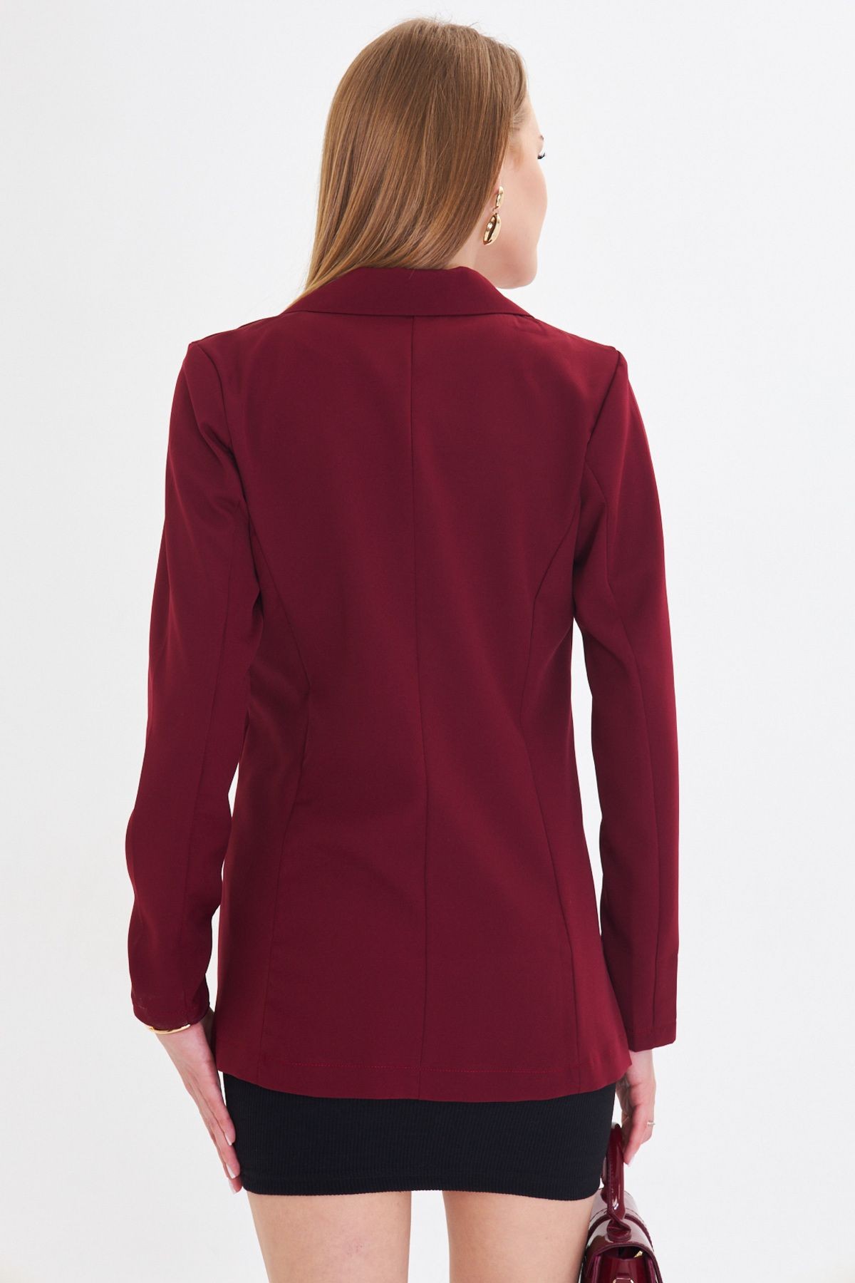 Kadın Bordo Tek Düğmeli Ceket ARM-20K001020