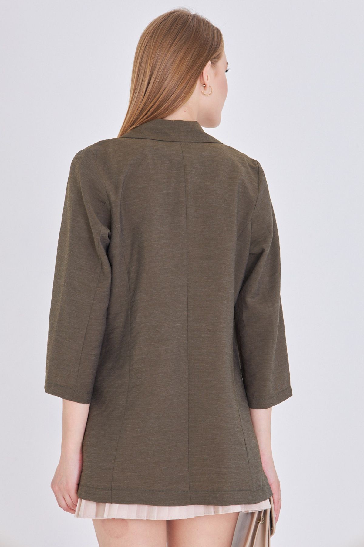 Kadın Haki Cepli Oversize Ceket ARM-25Y001064