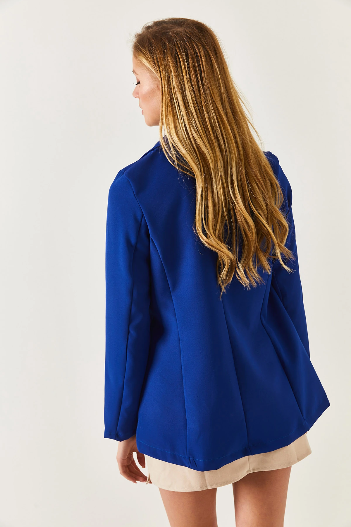 Kadın Saks Tek Düğmeli Ceket ARM-20K001020