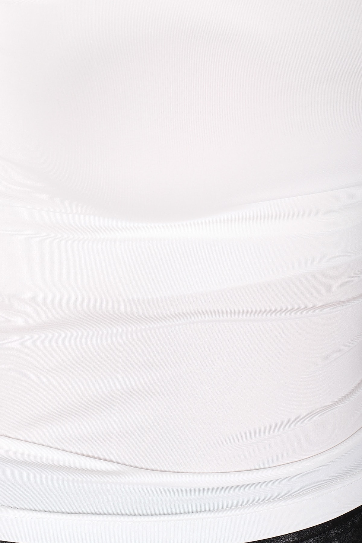 Kadın Ekru Kare Yaka Uzun Kollu Crop Bluz ARM-26K042004