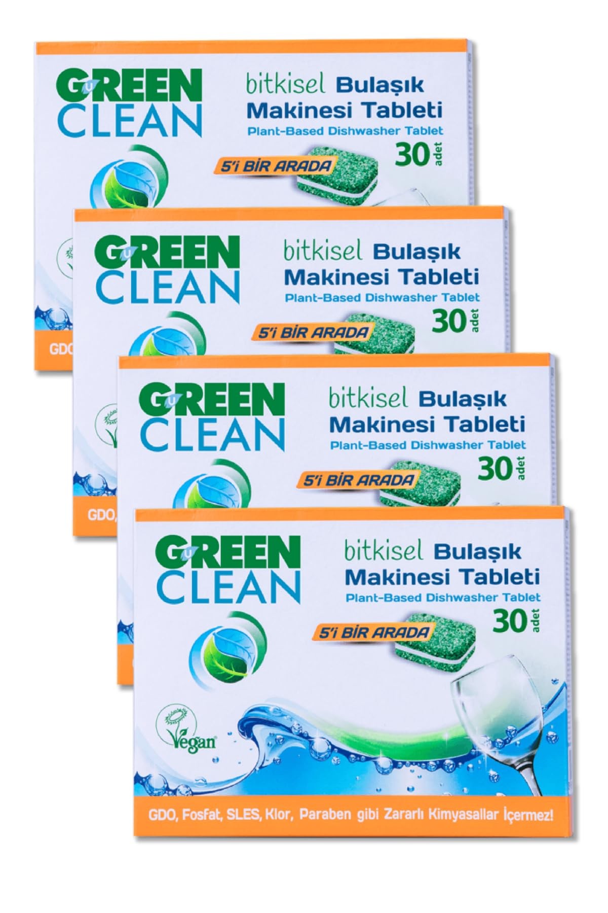 Green Clean Bulaşık Makinesi Organik Bitkisel Tablet 30 X 4 Adet