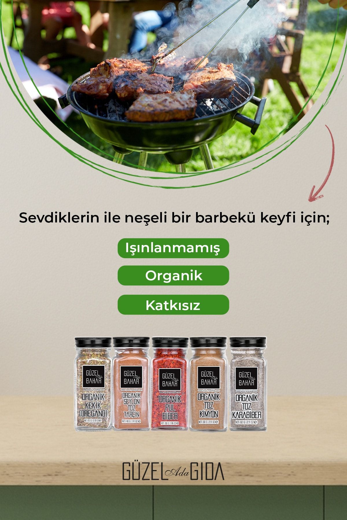 Organik Pul Biber 50 Gr + Organik Tane Karabiber 60 Gr