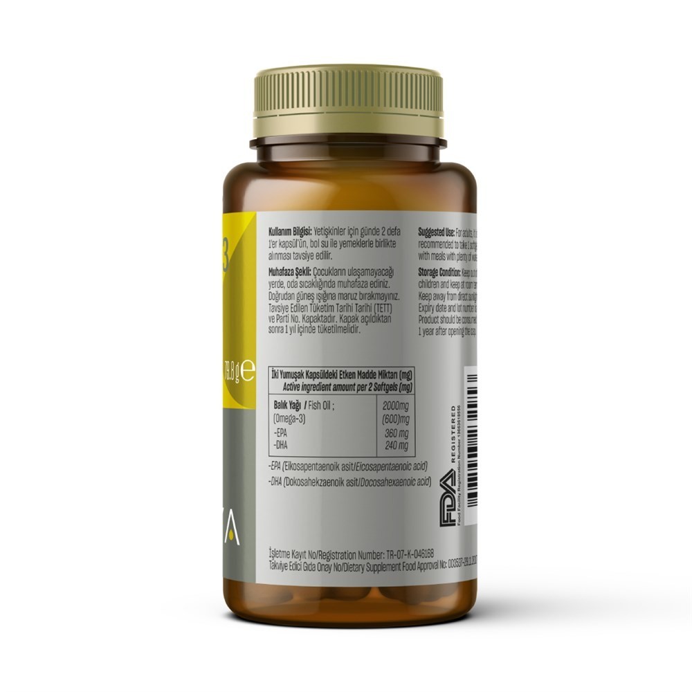 Talya Omega-3 İçeren Takviye Edici Gıda, Balık Yağı, 60 Yumuşak Kapsül