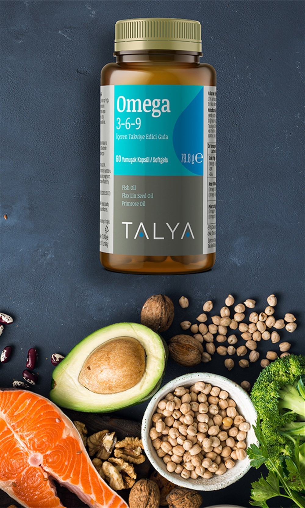 Talya Omega 3-6-9 İçeren Takviye Edici Gıda, Balık Yağı, 60 Yumuşak Kapsül