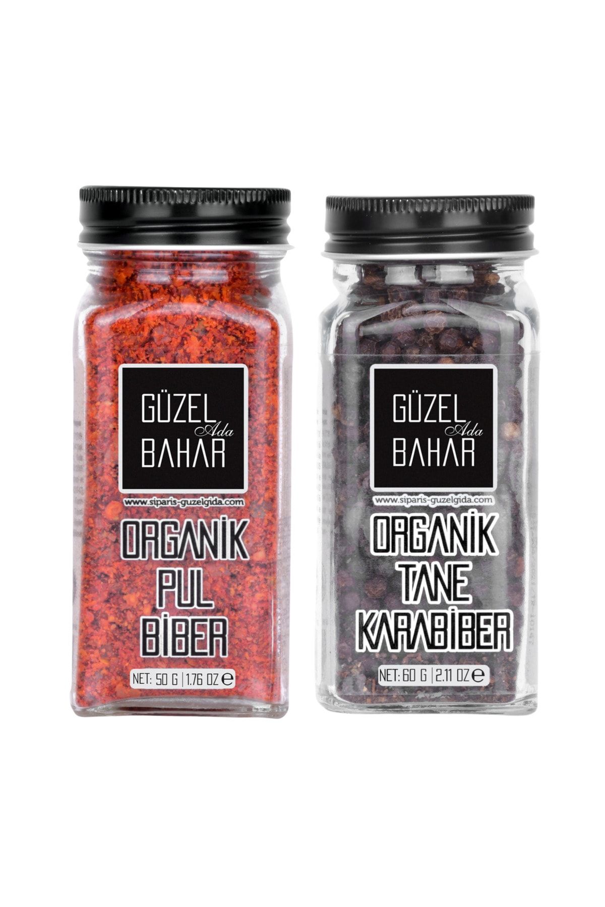 Organik Pul Biber 50 Gr + Organik Tane Karabiber 60 Gr