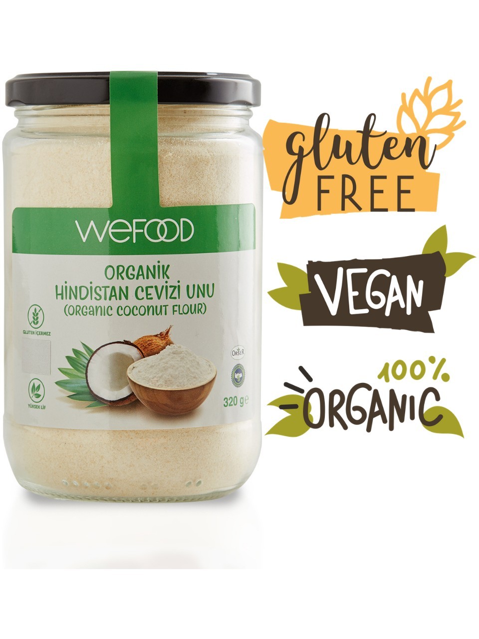 Wefood Organik Hindistan Cevizi Unu 320 gr 8681749104345