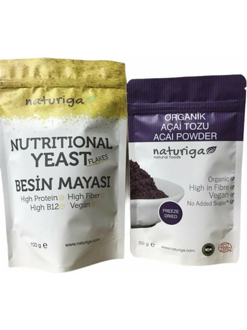 Naturiga Nutritional Besin Mayası 100 gr ve  Açai Tozu 50 gr 2'li