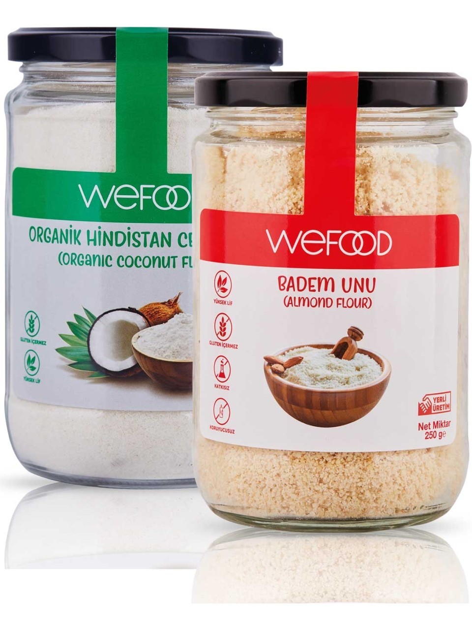 Wefood Badem Unu 250 gr + Organik Hindistan Cevizi Unu 320 gr 8681749104482