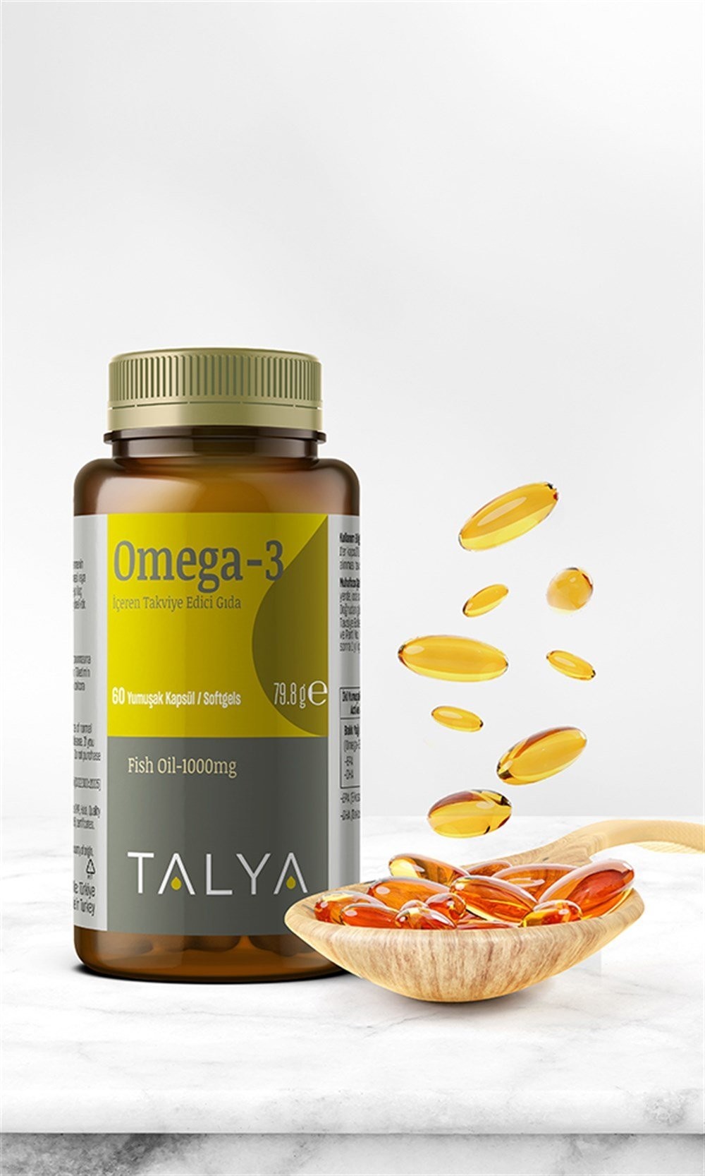 Talya Omega-3 İçeren Takviye Edici Gıda, Balık Yağı, 60 Yumuşak Kapsül