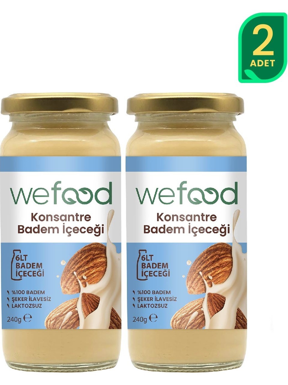 Wefood Konsantre Badem İçeceği (%100 Badem) 240 gr 2'li 8683347030712