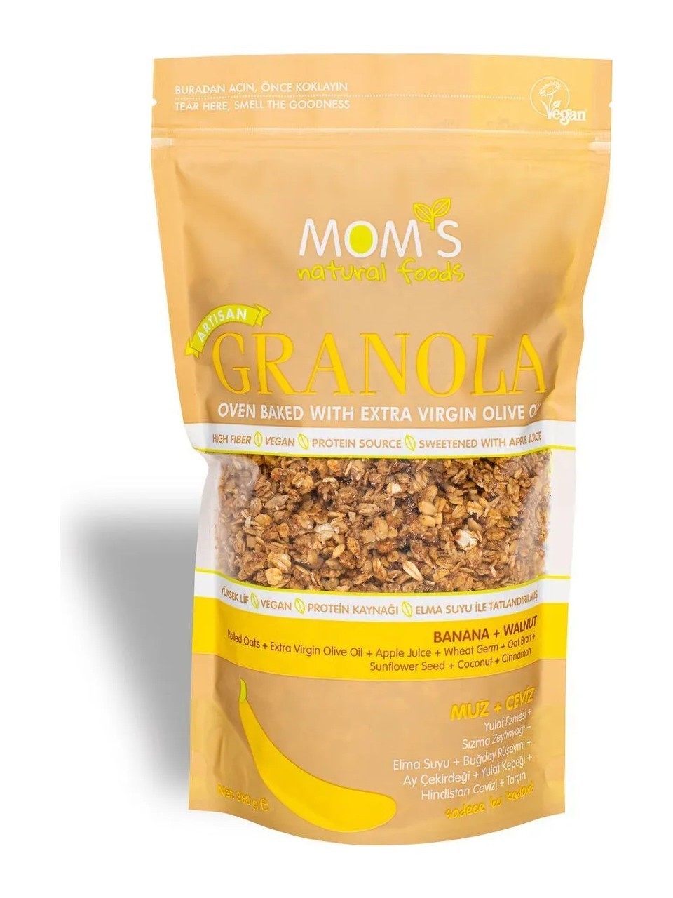 Mom's Natural Foods Muz & Ceviz Granola 360 G