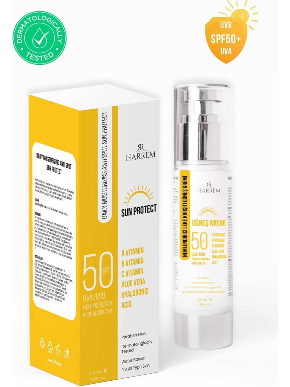Harrem Nemlendirici Leke Karşıtı SPF50+ Güneş Kremi 50 ml