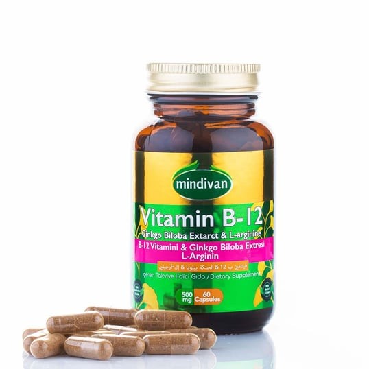 Mindivan Vitamin B12 &ginko Bloba Ekstresi & L Arginin 60 Kapsül 500MG