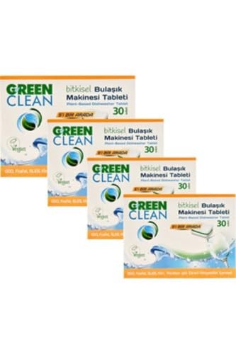 Green Clean Bulaşık Makinesi Organik Bitkisel Tablet 30 X 4 Adet