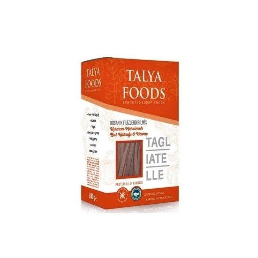 Talya Foods Filizlendirilmiş Kırmızı Mercimek Bal Kabağı & Havuç Taglıatelle 200 gr